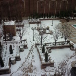 Living in LA you don't get see snow very often.  This was the courtroom outside my hotel room window.